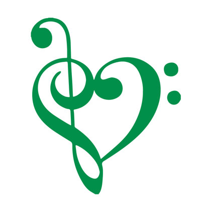Décalcomanie murale coeur musical