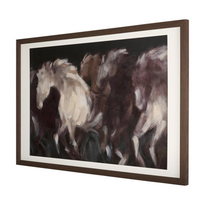 Running Wild - Quick Hand Embelished Textured Framed Art Print Matted under Glass