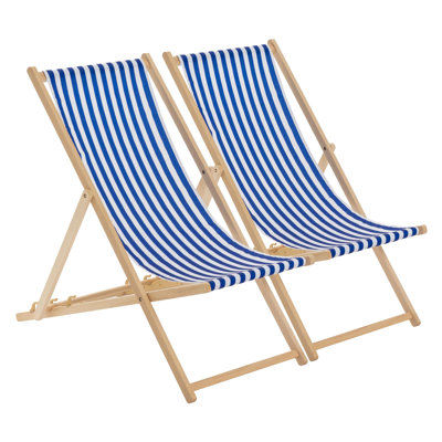 Harbour Housewares - Folding Wooden Deck Chairs