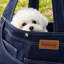 Sac de transport en denim indigo profond avec sangles d'épaule et poches de rangement extérieures pour chats et petits chiens-371040615