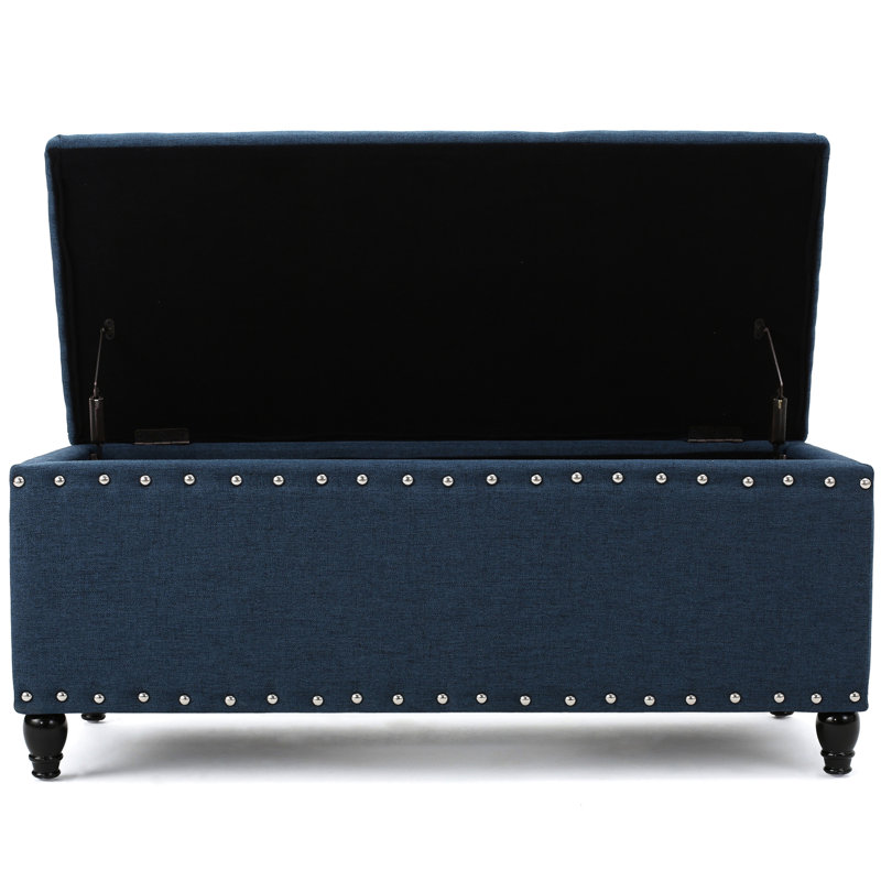 Banc de rangement avec garniture cloutée