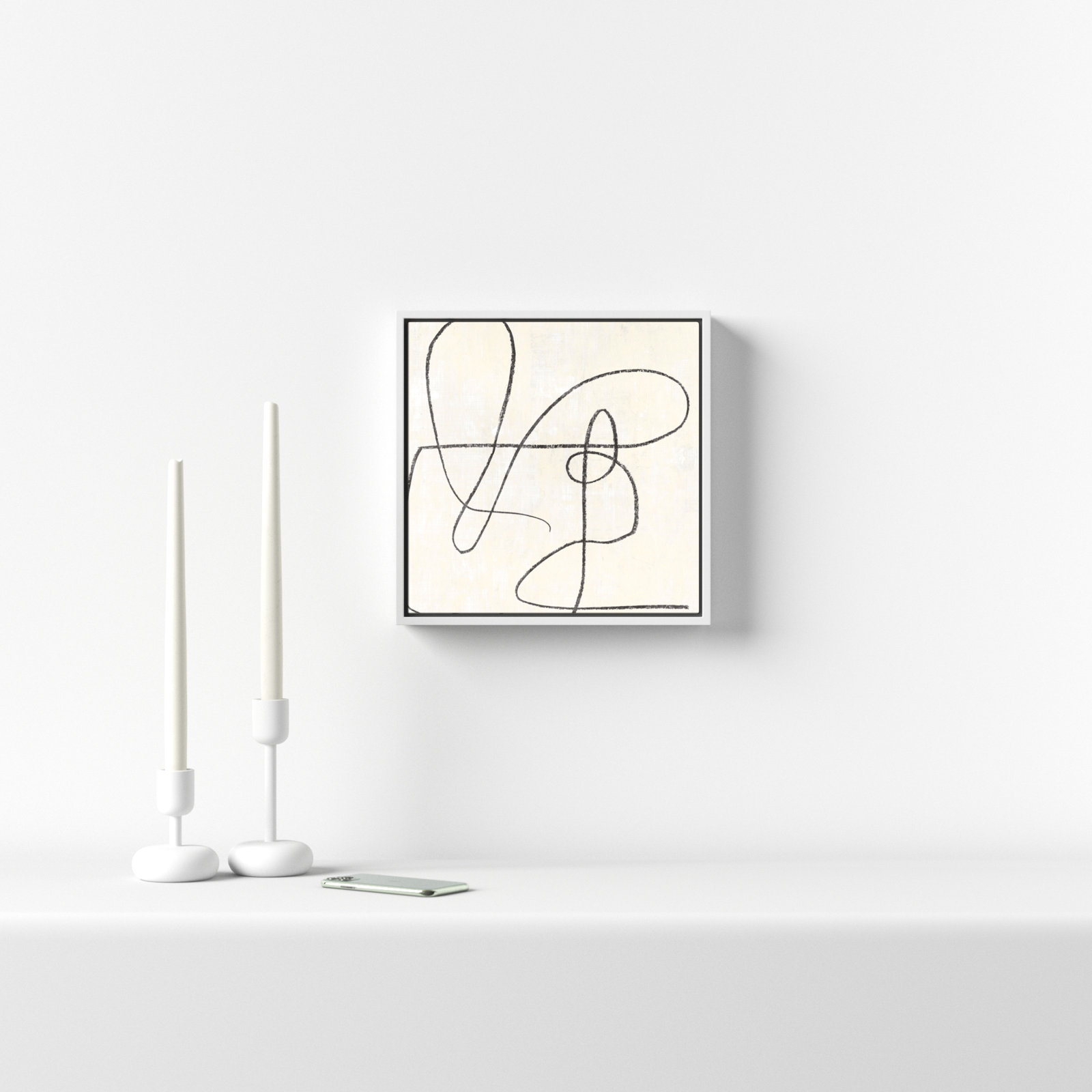 Juxtaposing, 13.5" H x 13.5" W, White