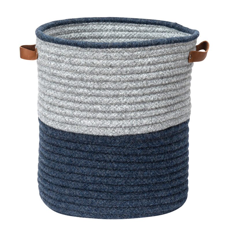 Panier en laine mélangée Casa Mesa, Bleu marine, H 20 po x l 16 po x P 16 po