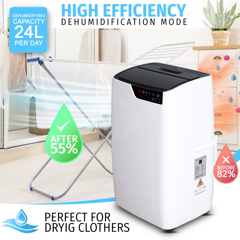 Nyxi 12000 BTU Portable Air Conditioner 3-in-1 with Dehumidifier and Fan Mode, 9000 BTUs