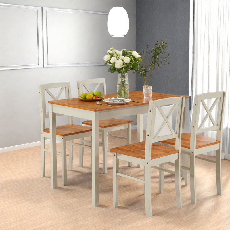 Ensemble de table de salle à manger compacte en bois massif de style moderne pour la maison et les restaurants