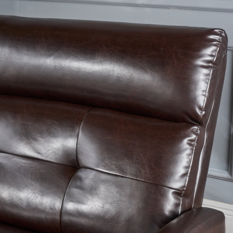 Fauteuil inclinable manuel standard de 46,46 po de largeur Wamsutter, Similicuir brun