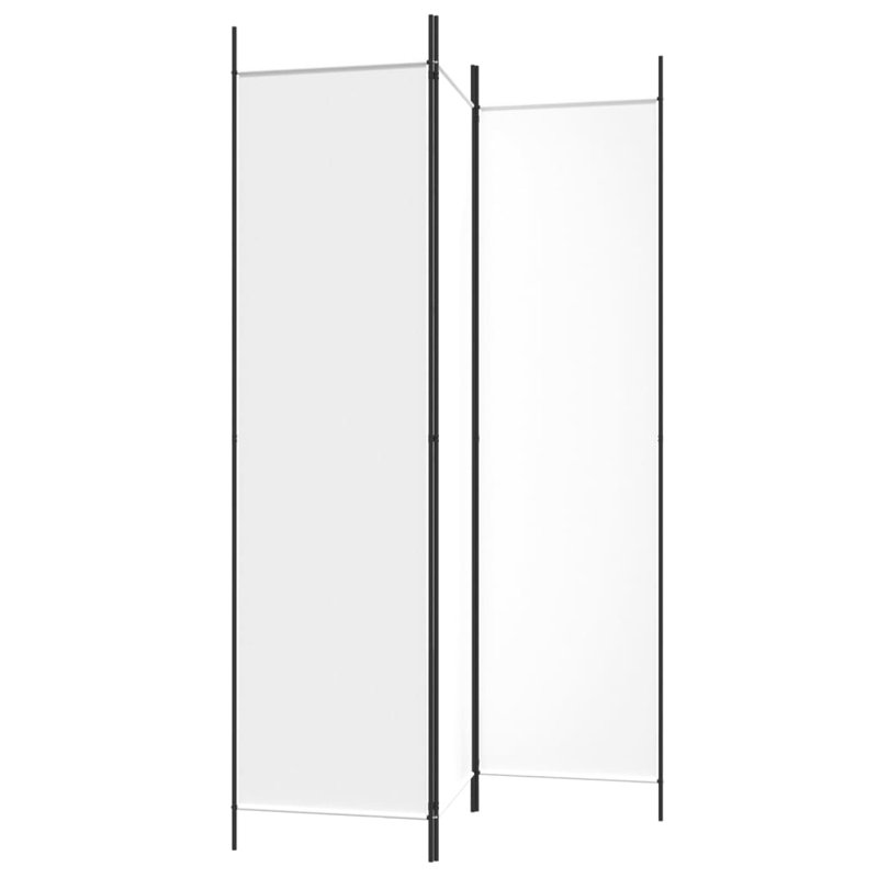 Kasimir Folding Room Divider, White, 3, 200cm H x 150cm W