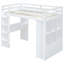 Lit mezzanine simple - blanc avec tablettes polyvalentes, bureau, espace optimisé-893635052-893635055