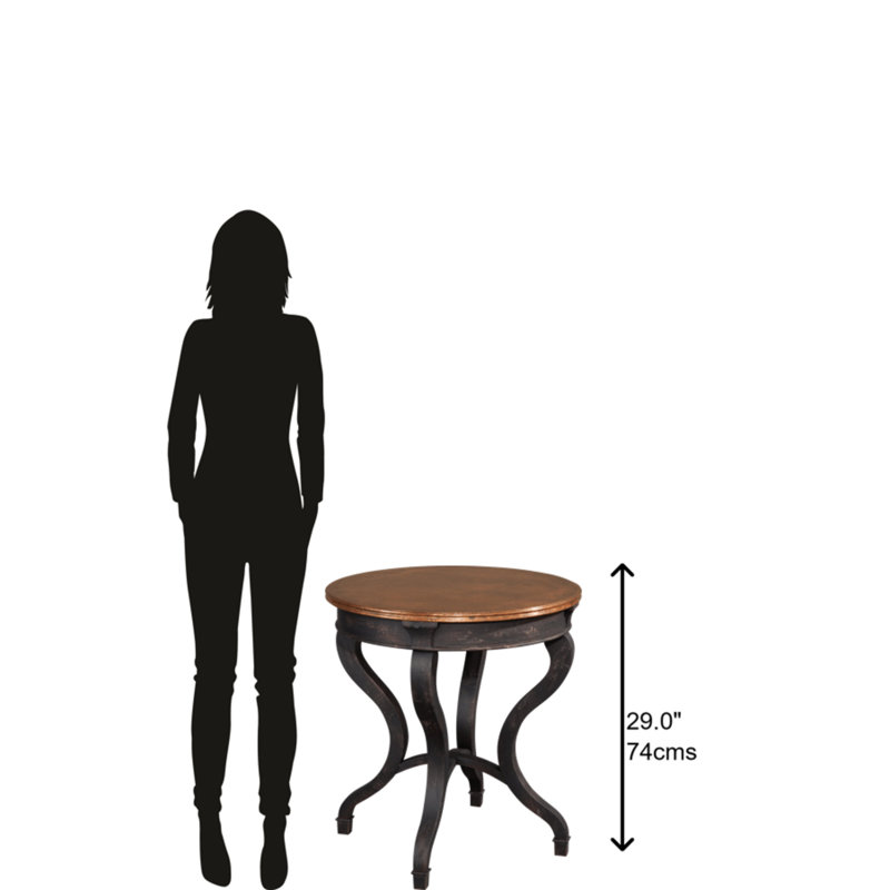 Metro 26" Wide Round Hammered Copper Lamp Table, Special Reserve Finish
