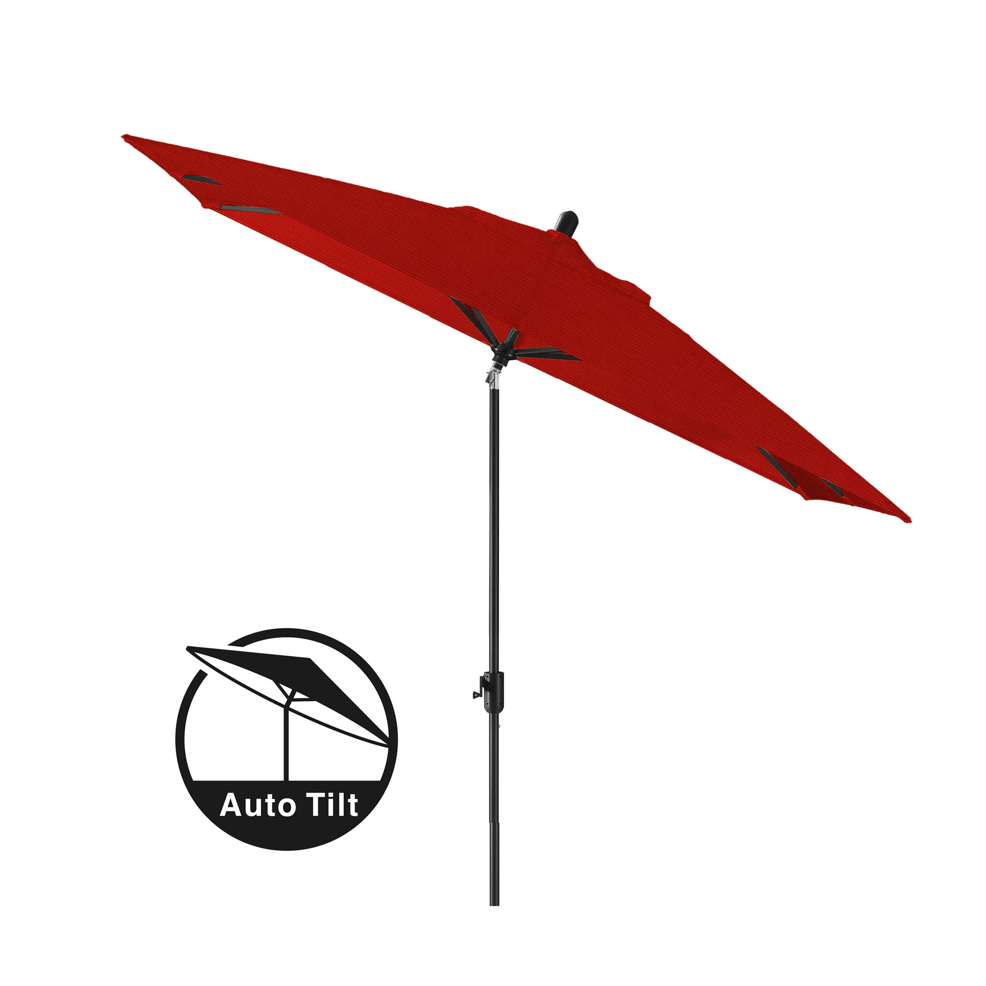 Olivier 116.7'' Outdoor Umbrella, Canvas Jockey Red Sunbrella® Canvas, Black Sapphire