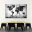 «Charcoal Black World Map», reproduction sur toile-1323197081
