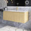 Meuble-lavabo mural moderne à rayures avec lavabo et tiroir à fermeture en douceur-901859950