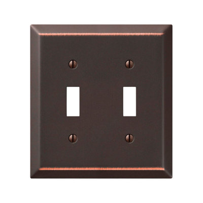 Amerelle Century Antique Bronze 2 gang Metal Toggle Wall Plate 1 pk