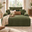 Canapé-lit convertible en tissu pelucheux, sans dossier, avec méridienne, larges accoudoirs et coussins décoratifs. Aucun assemblage requis. Parfait pour le salon ou la chambre. Vert.