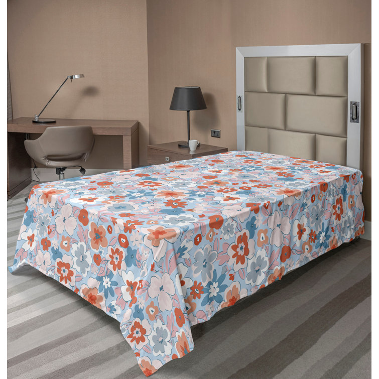 Drap plat à motif floral bohème Ambesonne