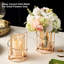Ensemble de 2 porte-bougies en fil de fer, porte-bougies pilier en verre, bougeoirs décoratifs à thé or pour centre de table