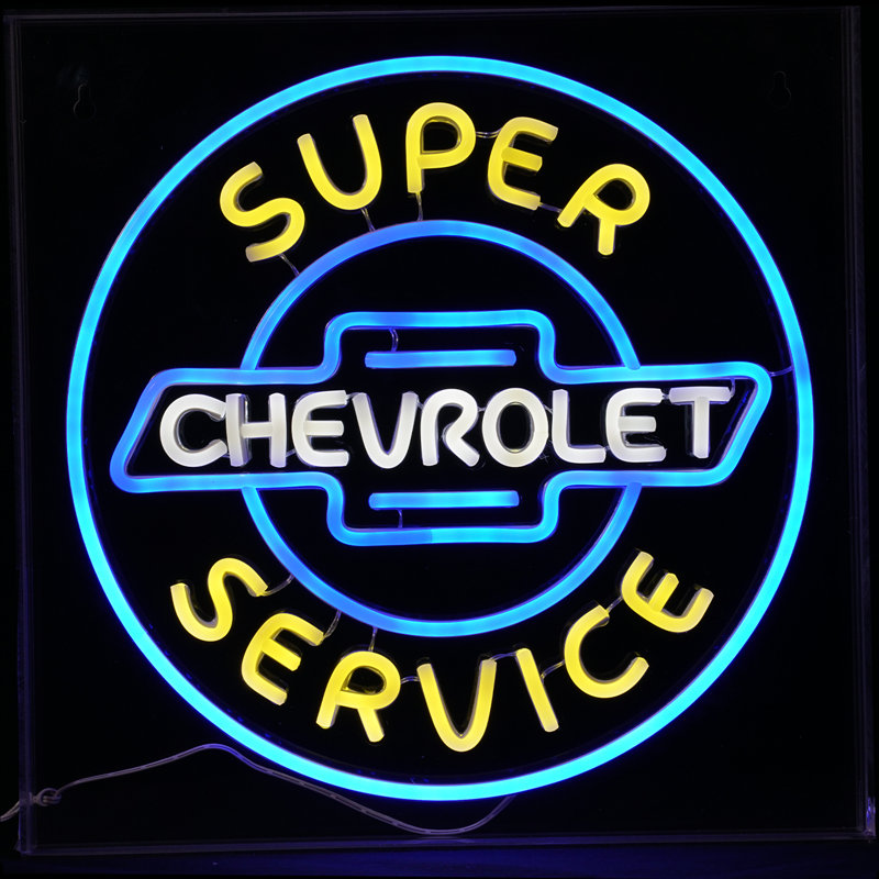Enseigne lumineuse DEL «Super Service» sous licence en acrylique