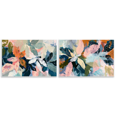 Ensemble de 2 plaques murales fleurs tropicales, design par Elara Yasna