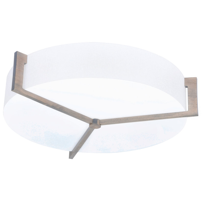 Leeroy Flush Mount, Linen White, Weathered Gray