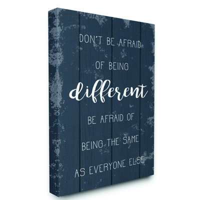 " Don't Be Afraid Blue Wood Texture Inspirational Word Design "