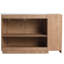 Meuble-lavabo autoportant de 52 po avec lavabo en céramique blanc, 1 petite armoire de rangement, porte à fermeture douce, style chêne imitation, contreplaqué emballé Kd, idéal pour un lavabo lisse et facile à nettoyer