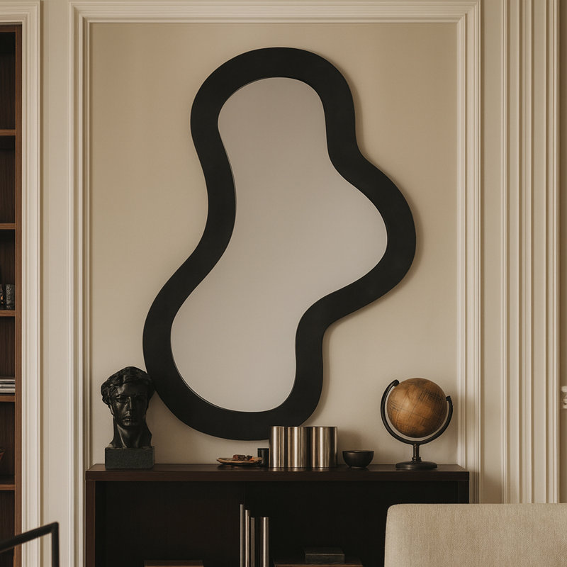 Miroir d'appoint Oblique, 48 po x 28 po, Noir