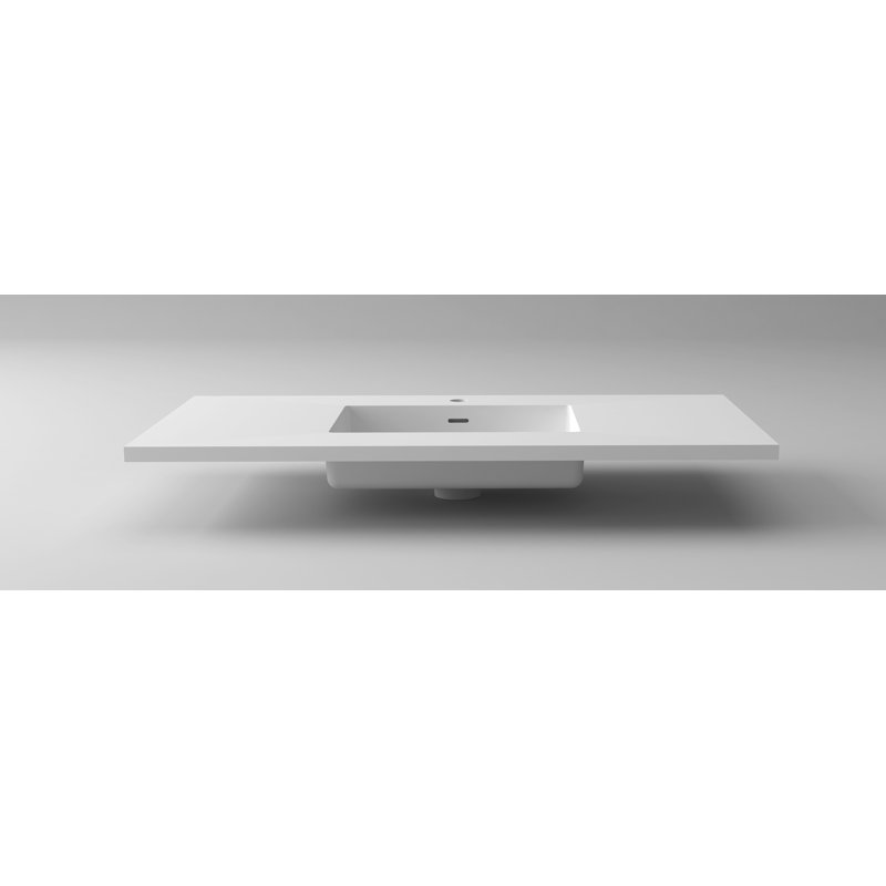 Dessus de salle de bain simple 42 po meuble-lavabo, Blanc mat