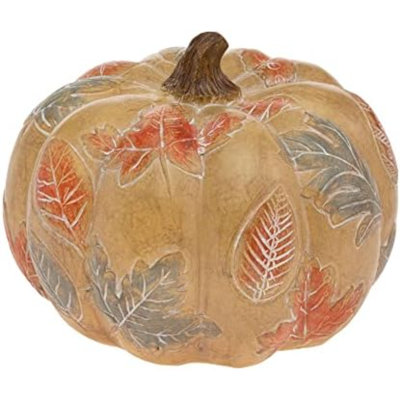 Citrouille décorations d'automne et d'automne, feuilles courtes et sculptées