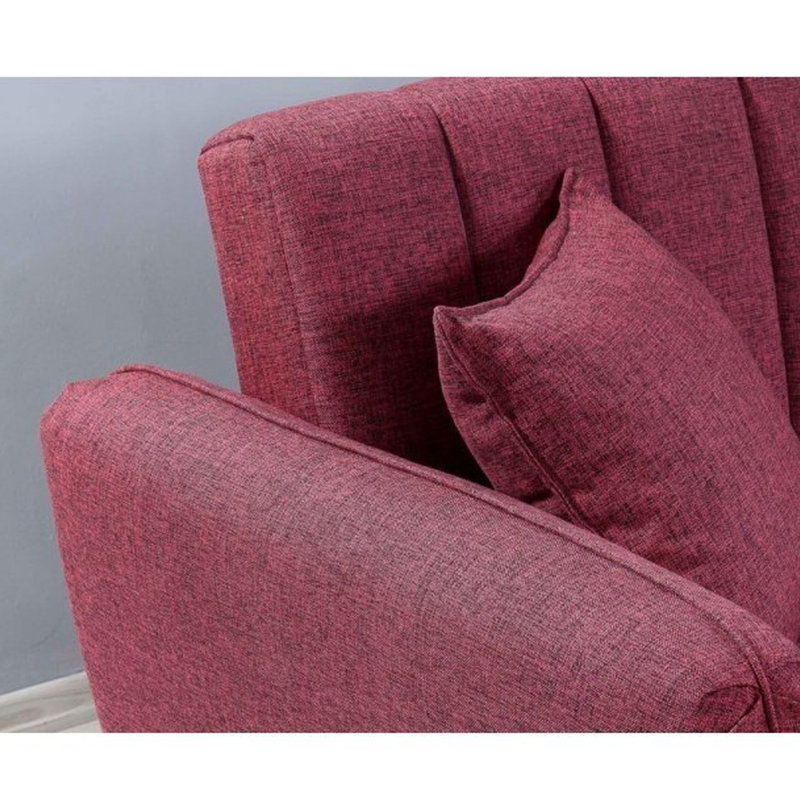 Ensemble de salon inclinable 2 pièces Oritz, 100 % lin rouge bordeaux