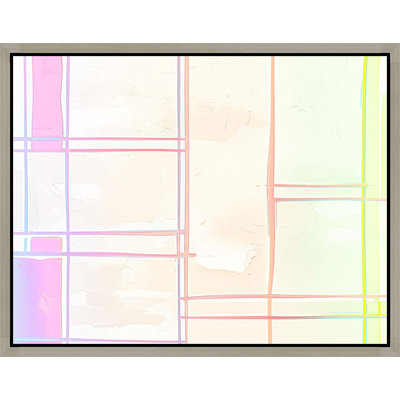 «Pastel Geometric Grid Abstraction», art mural sur toile encadré