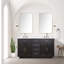 Ensemble de meuble-lavabo double avec robinet et miroirs