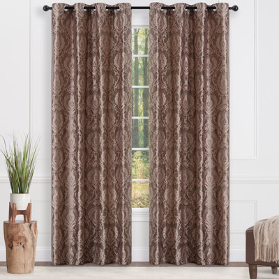 Ivanbrook Damask Room Darkenning Grommet Curtain