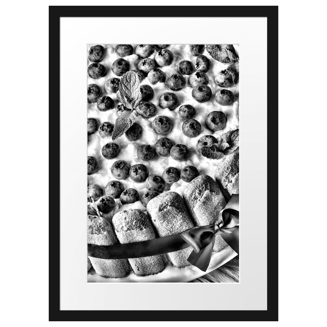 Gerahmtes Poster Obsttorte Blaubeeren