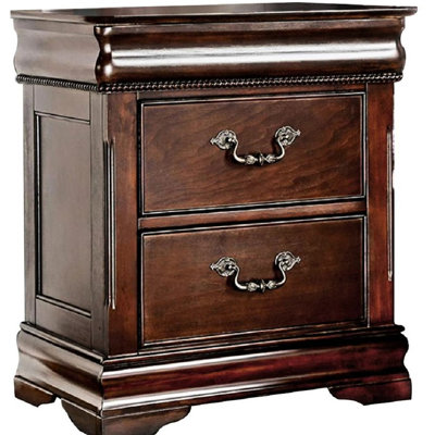 Contemporary Cherry Nightstand With Hidden Top And 2 Solid Wood Drawers For Bedroom Traditional In