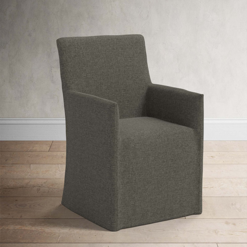 Ivanka 20'' H Upholstered Armchair, Zuma Charcoal Textured Linen