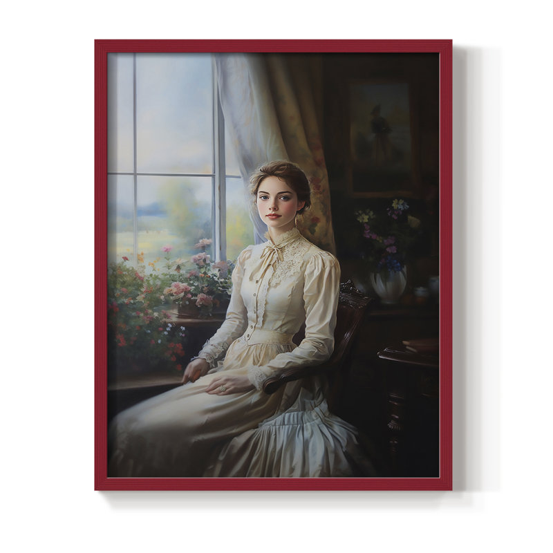 Reproduction encadrée WOMEN Series CCXLV - bois massif, H 21 po x l 17 po, Rouge