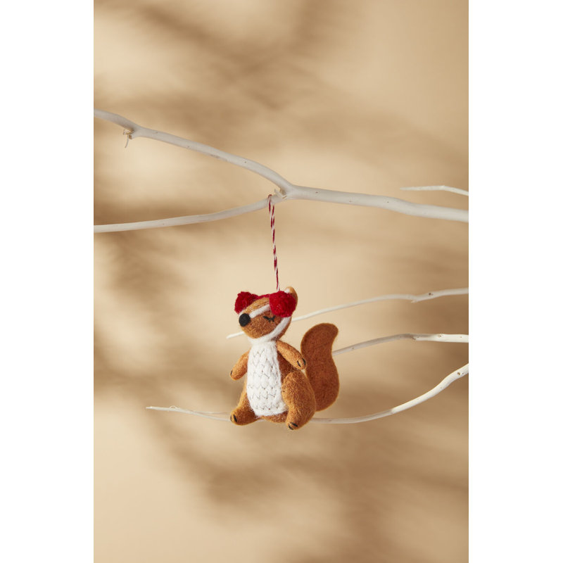 4'' Natural Fibers Animals Hanging Figurine Ornament