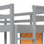 Lit mezzanine avec échelle, tablettes et bureau