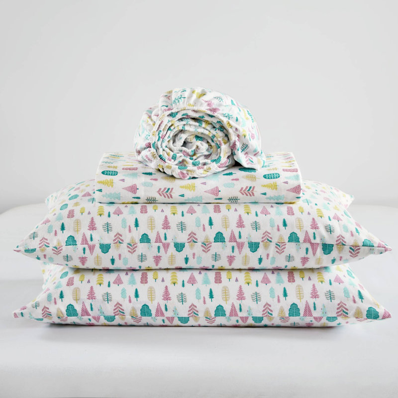 Ensemble de draps en flanelle de coton, Ensemble de draps pour taille de lit simple TG