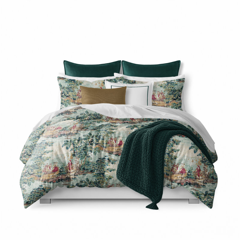 French Countryside Linen Comforter Set, Full / Double Comforter + 2 Additional Pieces