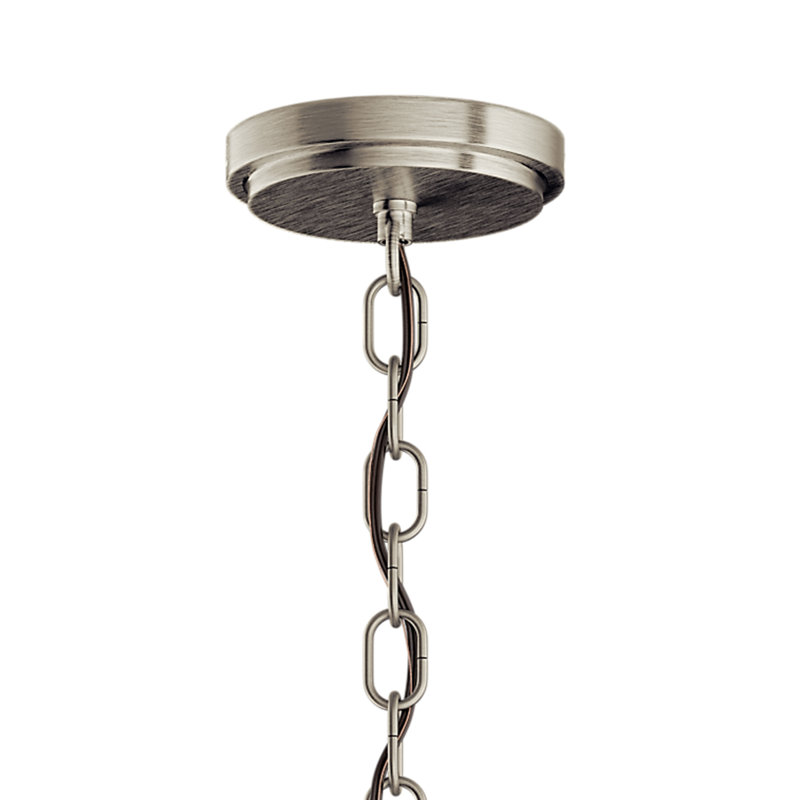 Luminaire suspendu unique et remarquable à 3 lumières Foltz, Nickel brossé