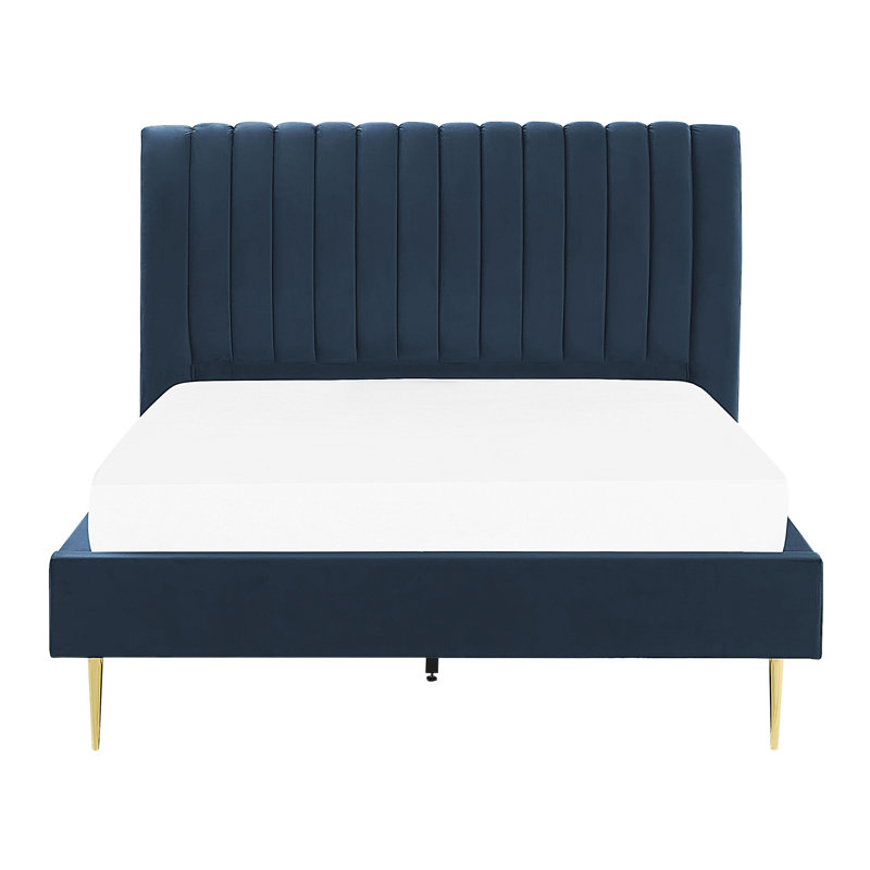 Caroline Upholstered Bed, Blue, Double (4'6)