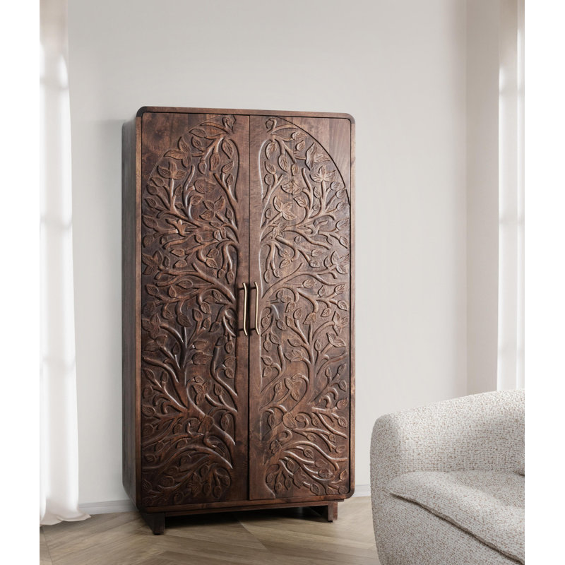Albero Solid Wood Accent Cabinet, Kona Brown