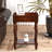Elinar Solid Wood Veneer Side End Table with Drawer and Storage Shelf