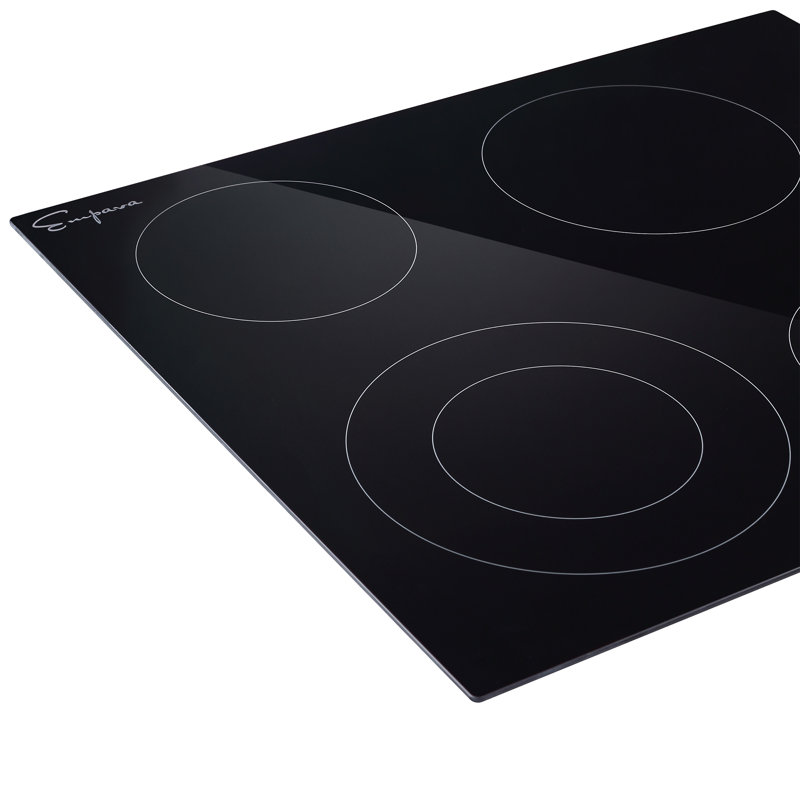 23.23" Radiant Electric Cooktop, 4 Elements, Kid Safety Lock, 1-99 Minutes Timer, Black