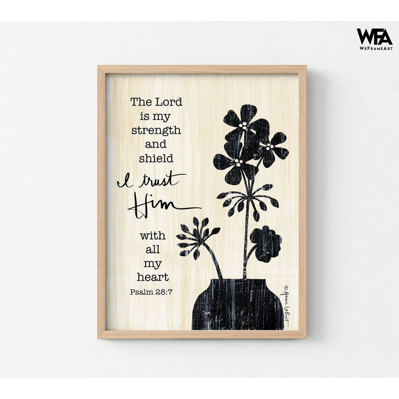 «The Lord», impression de psaume 28: 7, fleurs dans un vase, décoration murale rustique florale, art mural Airbnb, petite cabine