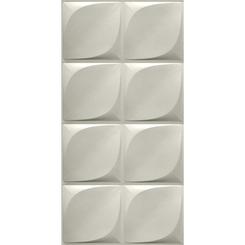 Petal Max 4pi x 8 pi Panneaux muraux en PVC à coller 3D (32 pieds carrés / feuille), Blanc d'hiver