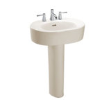 Nexus 28" Tall Vitreous China Oval Pedestal Bathroom Sink with Overflow