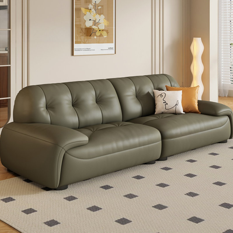 Canapé à dossier droit crème, 2, H 32,28 po x l 86,61 po x P 37,4 po