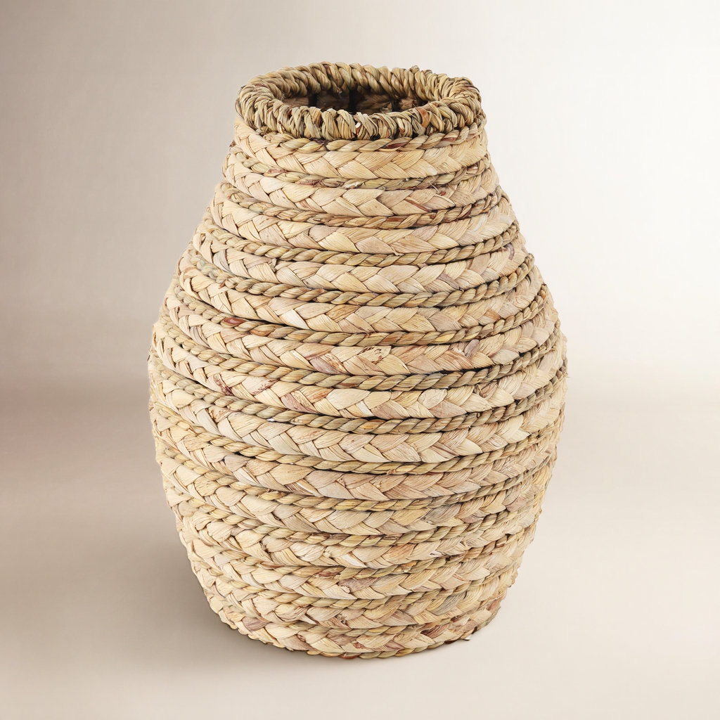 Handmade Seagrass Table Vase, 10.3" H x 7.8" W x 7.75" D
